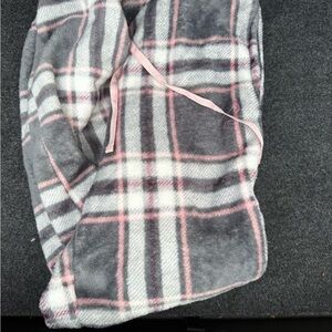 Gray and Pink Plaid Blanket